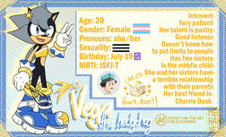 Vega the hedgehog-Info sheet